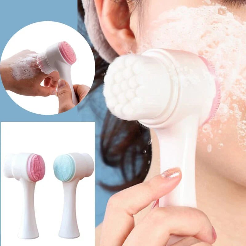 Double-Sided Face Cleansing Brush