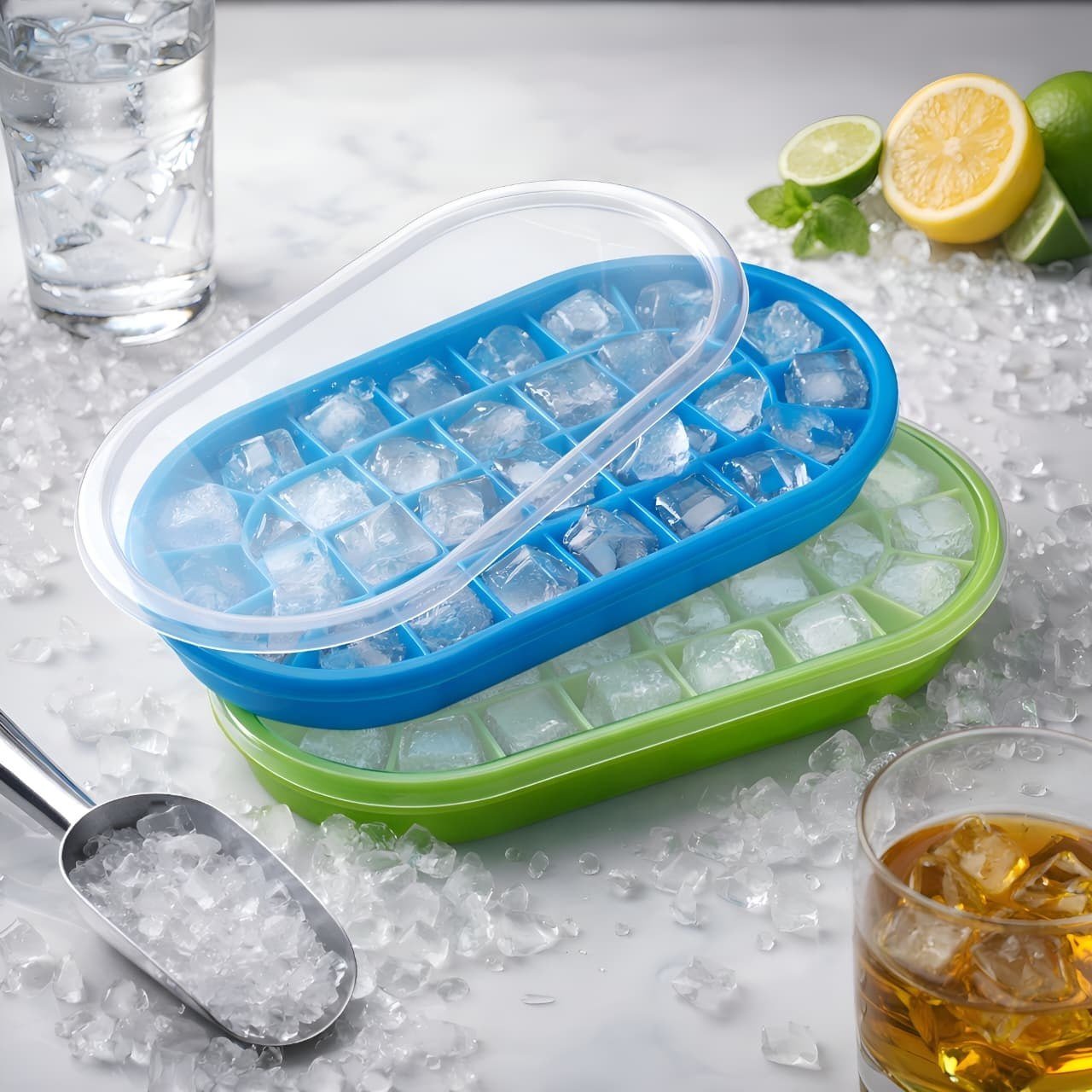 Ice cube tray with lid