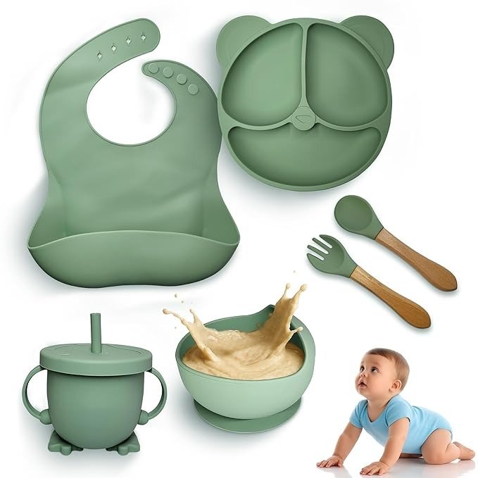 6 Piece Silicone Baby Feeding Set