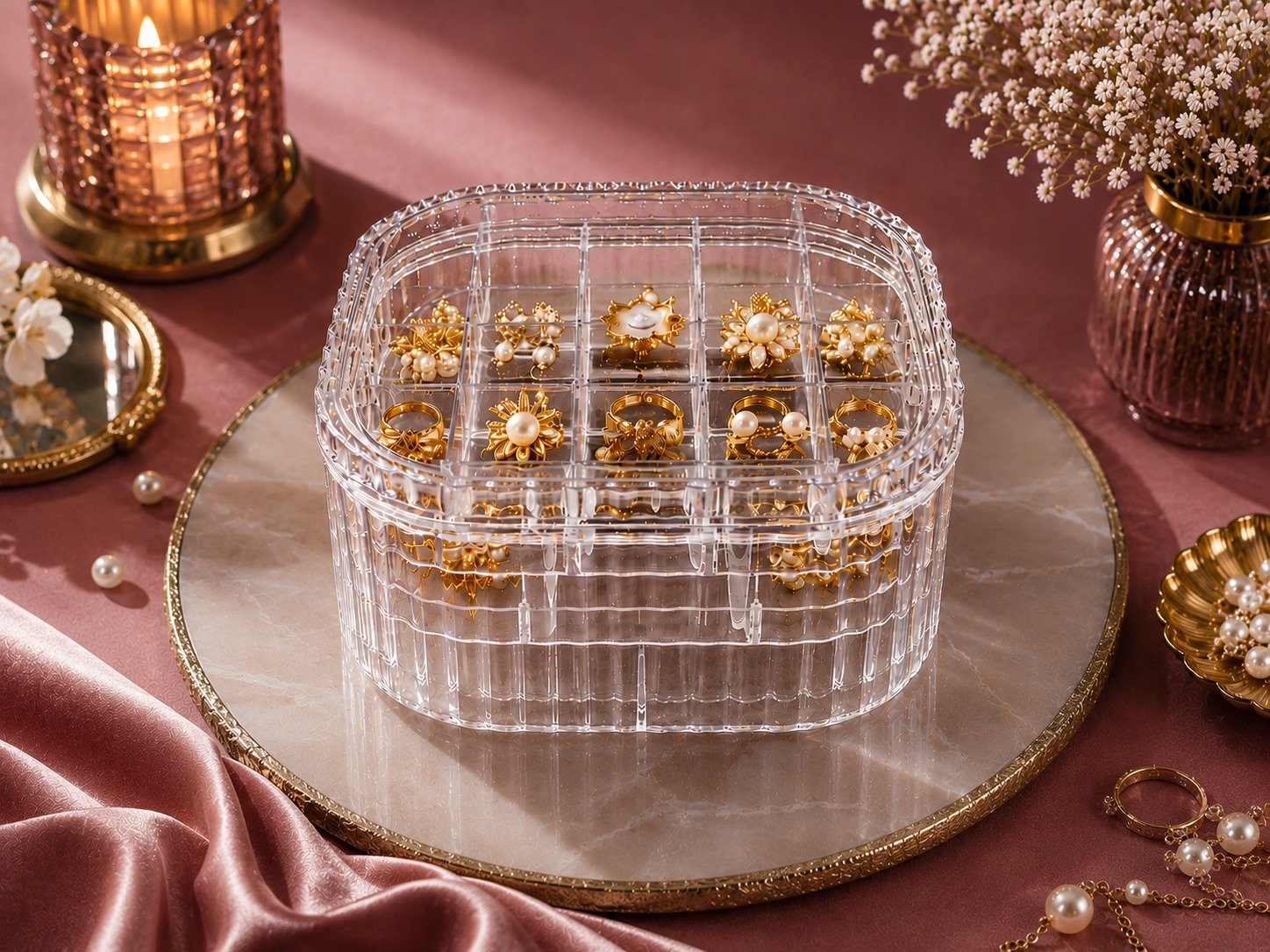 3 Layer Acrylic Jewellery Storage Box
