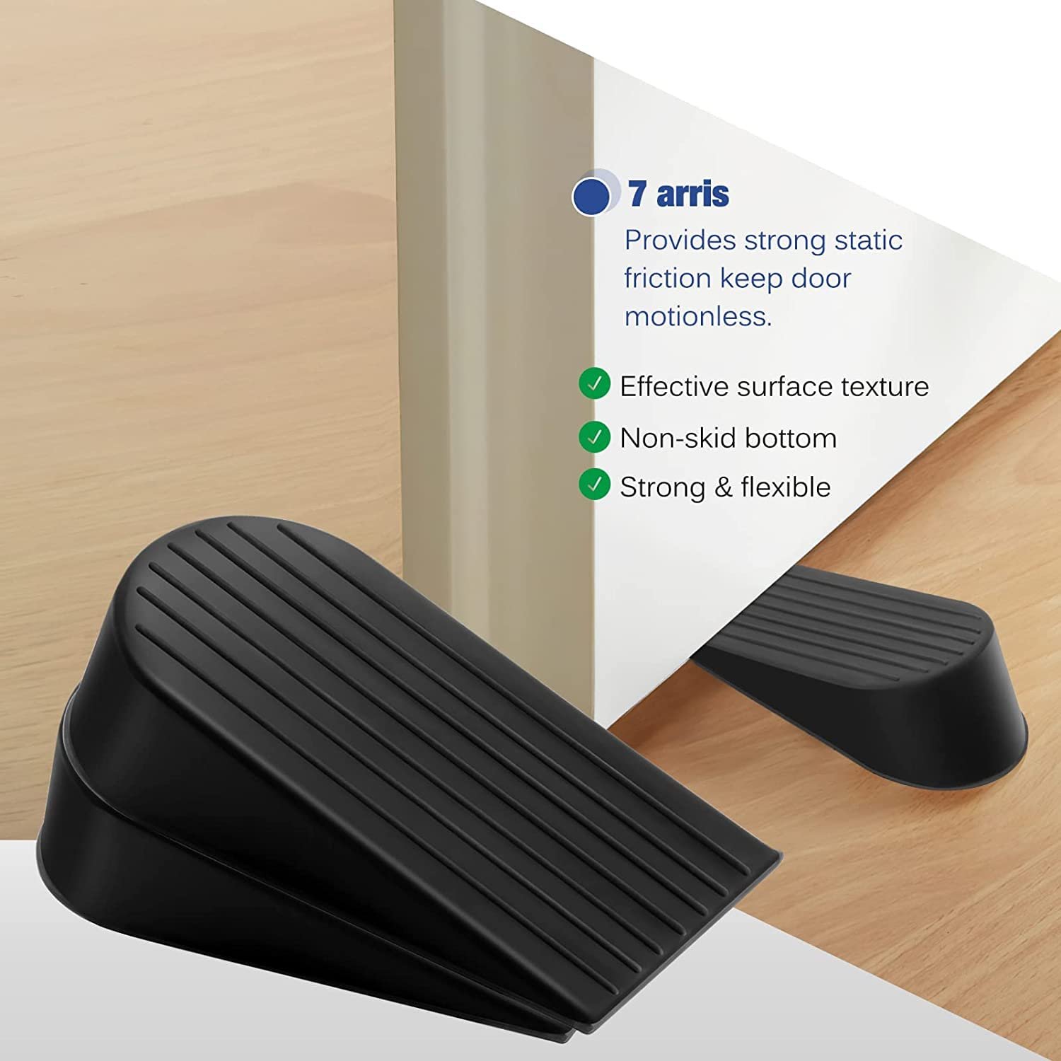 2 piece rubber door stop set