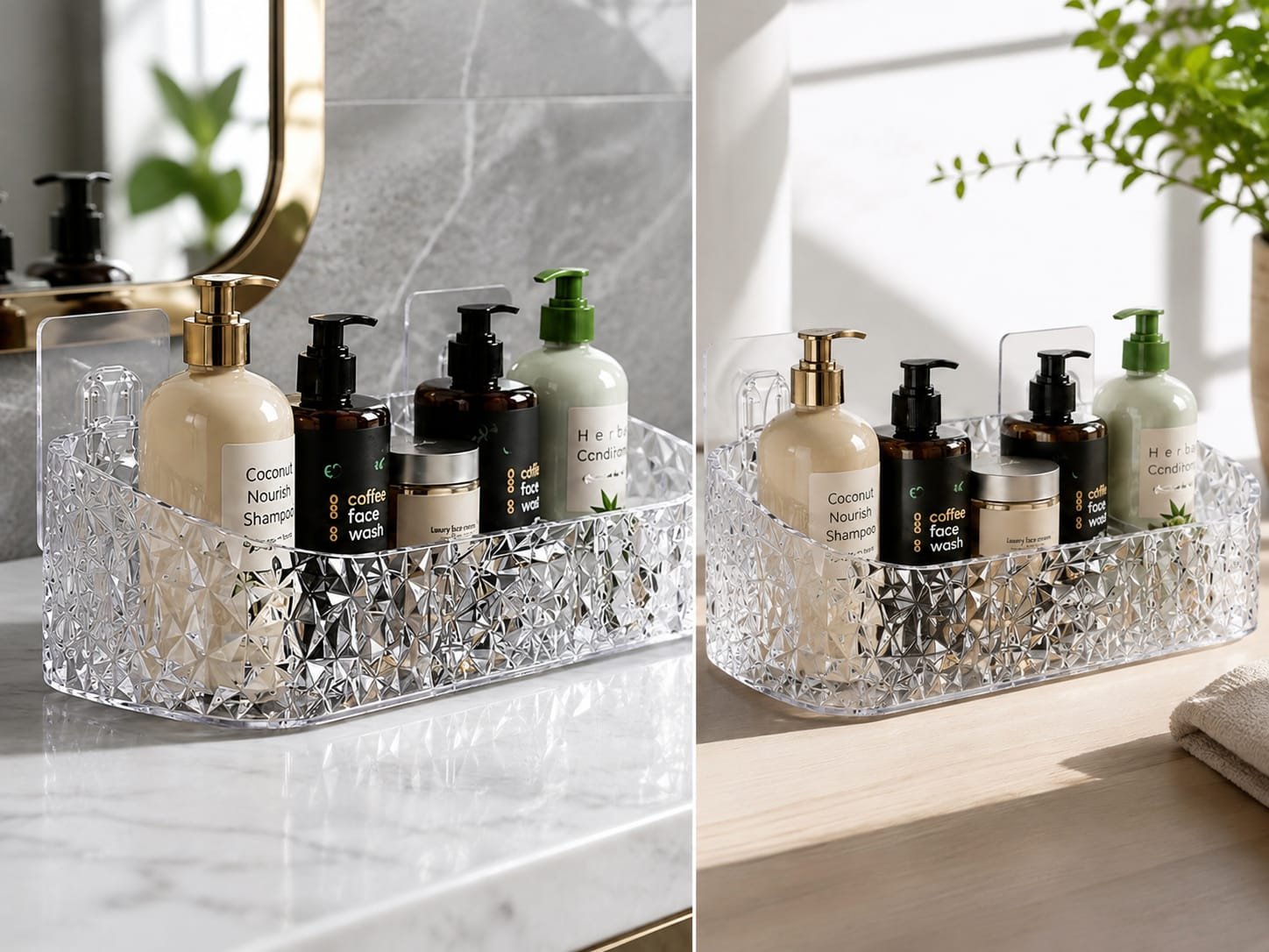 TRANSPARENT ACRYLIC BATHROOM TRAY