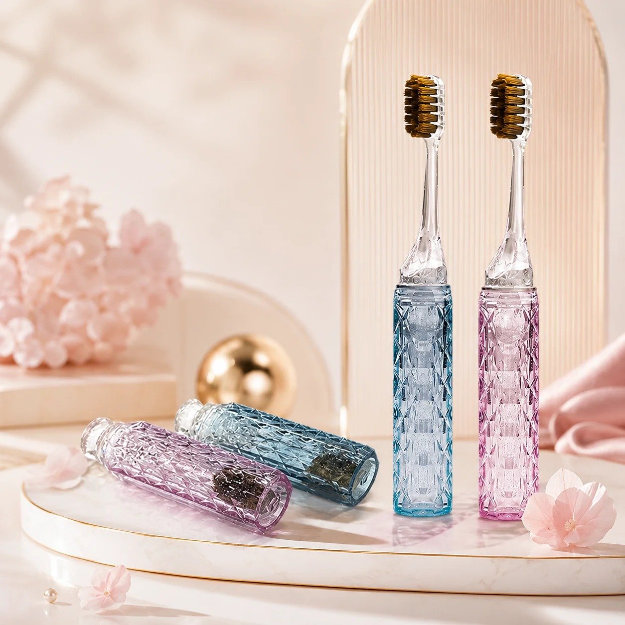 Travel Toothbrush with Crystal Case