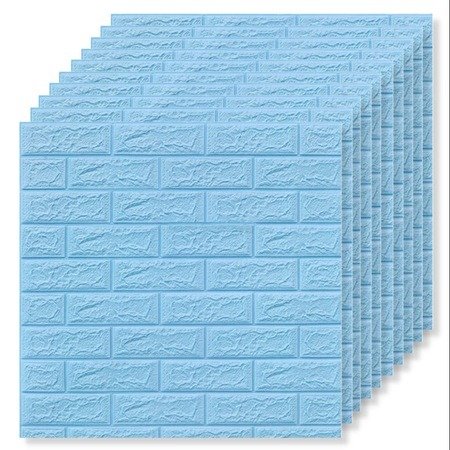 3d sky blue Brick Wallpaper