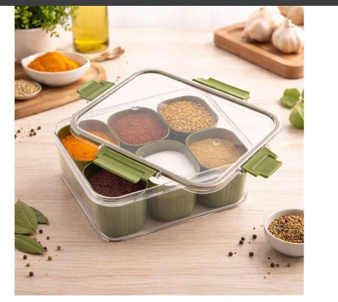 6 Compartments Plastic Food Organizer