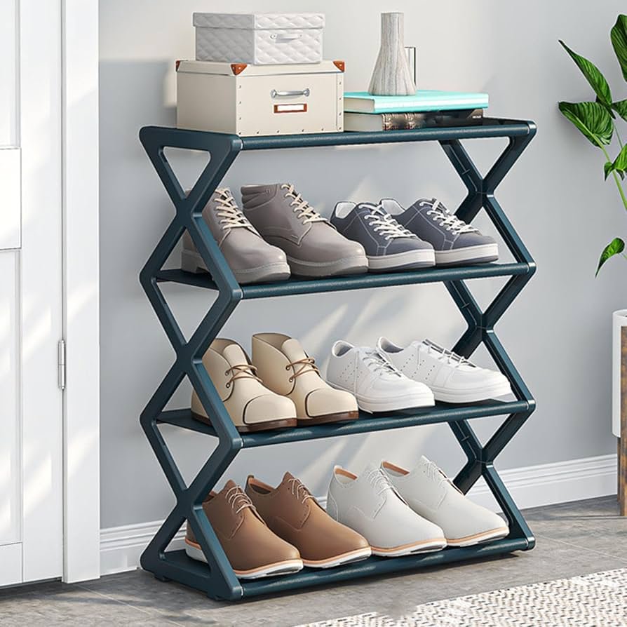 X Frame Shoe Rack Organizer 4 Layer