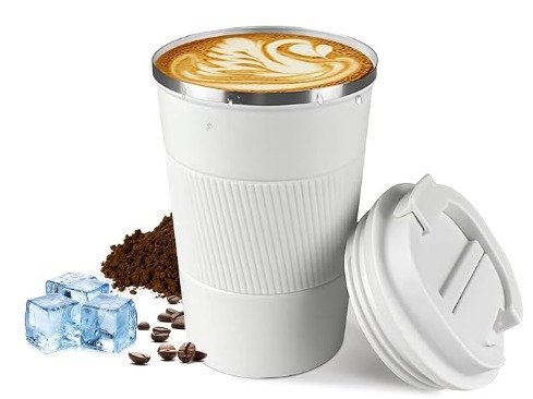 Insulated Coffee Cup with Leakproof Lid White Colour