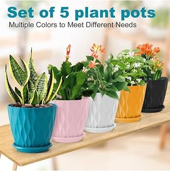 5 pcs set Leawall Elegant Wave Design pot