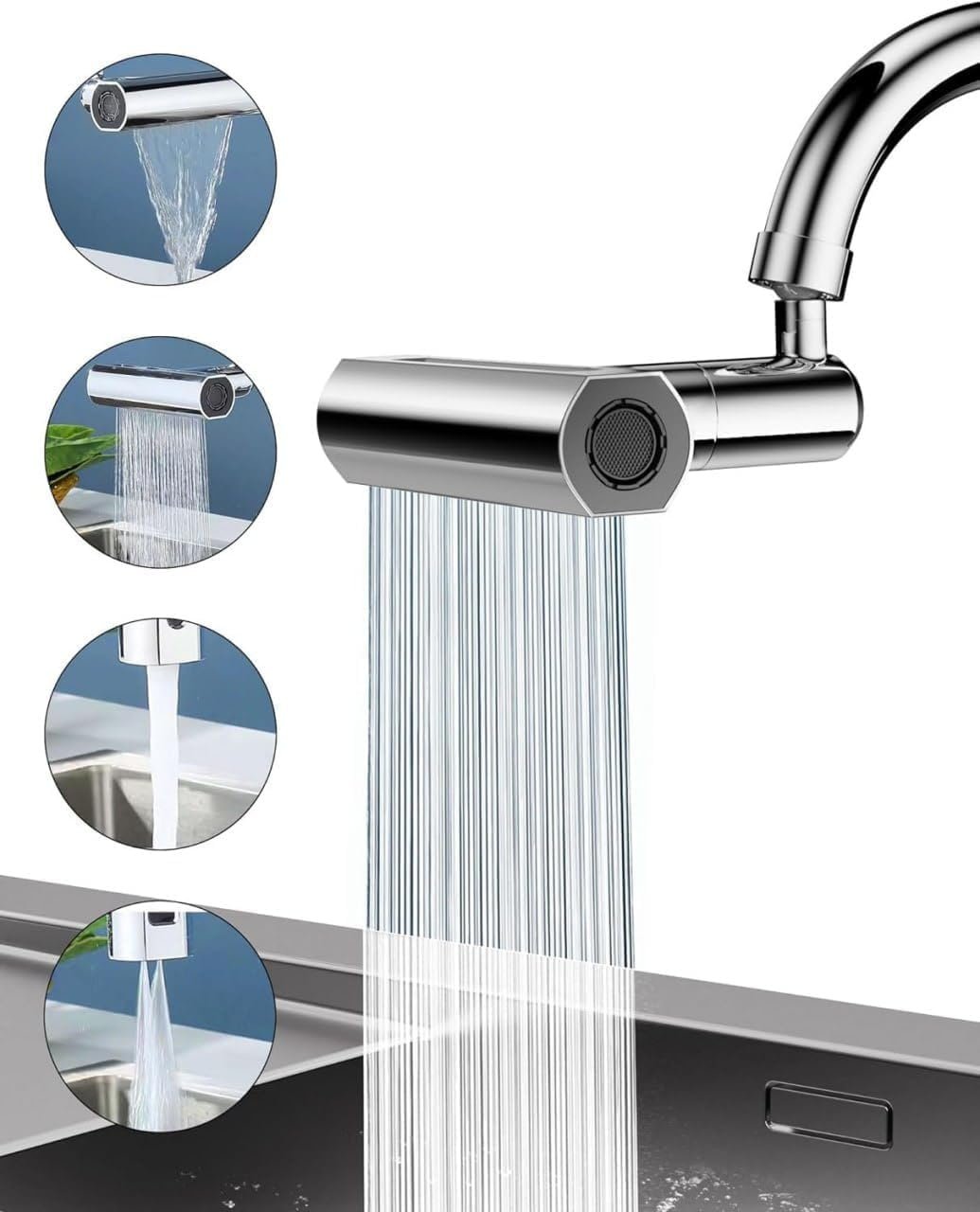4 in 1 waterfall kitchen faucet